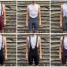 six pictures of man posing in different bib shorts