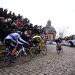 - FEBRUARY 24: (L-R) Christophe Laporte of France, Wout Van Aert of Belgium and Team Visma | Lease A Bike and Arnaud De Lie of Belgium and Team Lotto Dstny compete in the breakaway climbing the Muur van Geraardsbergen while fans cheer during the 79th Omloop Het Nieuwsblad 2024, Men's Elite a 202.2km one day race from Ghent to Ninove / #UCIWT / on February 24, 2024 in Ninove, Belgium. (Photo by Luc Claessen/Getty Images)